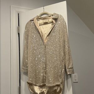 Style Rack Glittering Gold Sequin Jacket
